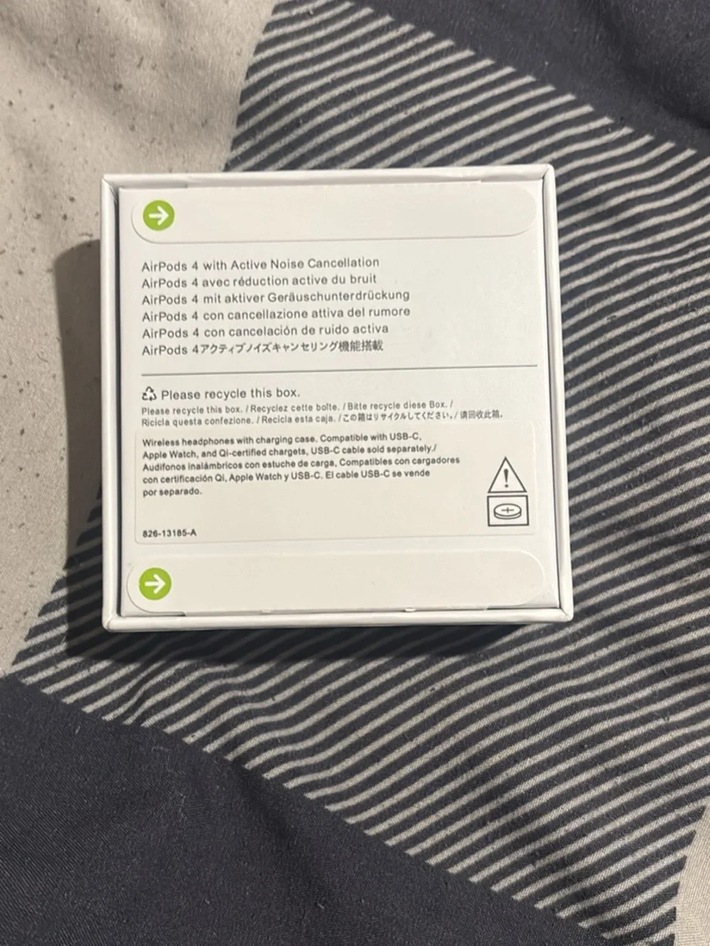 white bluetooth earbuds with ANC Box